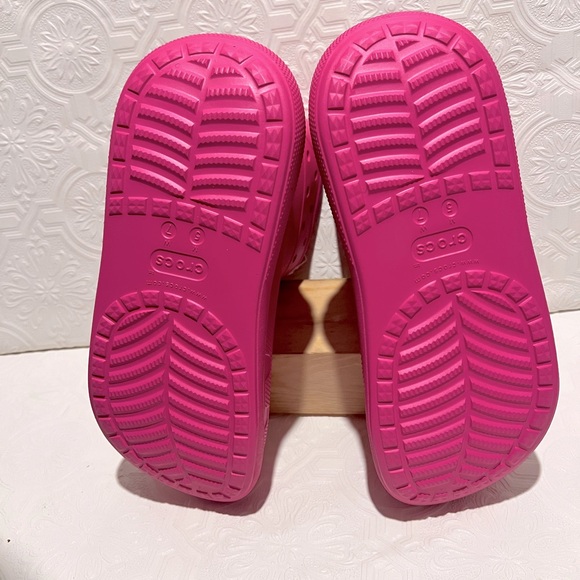 Crocs Pink Wellingtons Classic Crush Boot Women's Size 7 New With Tags - Picture 6 of 7